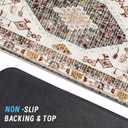 HappyTrends Boho Kitchen Mat,Anti-Fatigue Kitchen Mats for Floor Cushioned Rug for Kitchen Decor Accessories, Non-Slip Mats and Rugs Set for Office,Laundry 17.3"30"+17.3"47",Light Brown
