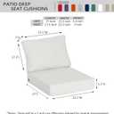 23.5"x27" Outdoor Deep Seat Patio Cushions Set of 2, Deep Seat Bottom Resilient Foam Filling Water-Resistant Stain-Resistant UV Resistant Weather Resistant with YKK Zippers, Almond, 23.5"x27"x5.5";2 Sets
