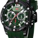 MF MINI FOCUS Men Watches Unique Casual Wrist Watches (Chronograph/Waterproof/Luminous/Calendar/24 Hours) Silicon Band Fashion Watches for Men