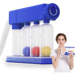 Home Use Breathing Exercise Device for Lungs, Lung Exerciser Device with Adjustable Volume Measurement (300cc/sec - 1600cc/sec) - Inhalation and Exhalation Modes