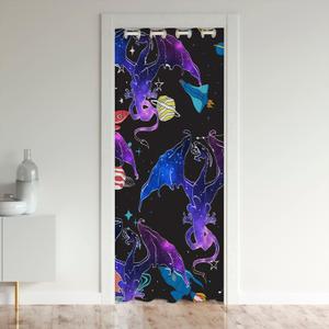 jejeloiu Dinosaur Door Curtain for Doorway Privacy, 3D Dino Closet Door Cover Curtain for Bedroom Living Room, Jungle Dino 30%-50% Room Darkening Blackout Curtain 34x80 Inch 1 Panel