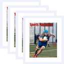 4 Pack Sports Magazine Frame Display 8.5 x 11.25 or 8.25 x 11 Magazine with 2 Sizes Mat, or 11x14 Photos without Mat, Magazine Display Frame with Shatter Resistant Plexiglass for Wall Hanging, White