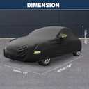 ACROPIX Car Cover Waterproof All Weather Full Exterior Cover Rain Hail Sun Protector Car Cover Black Fit for Volkswagen Beetle Bug-Sedan 2DR 1960-1980 with Door Zipper - Pack of 1