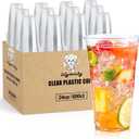 Lilymicky 600 Pack 24 oz Clear Plastic Cups, PET Disposable Drinking Cups, Crystal Clear, Perfect for Ice Coffee, Smoothie, Soda, or Any Cold Drinks