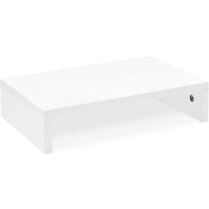 TEAMIX 14.2 inch White Monitor Stand Riser, Wood Monitor Riser with Storage for Desk Small Monitor Stand TV/Screen/PC/Laptop Riser Computer Stand Desktop Shelf (White-14.2 inch)