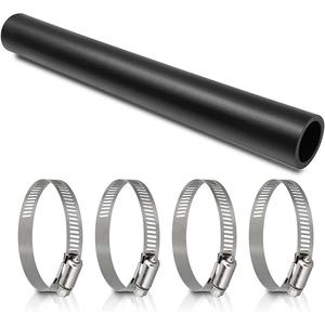 TKKEUEP 3' Length Gasoline Fuel Filler Neck Hose with 4 Hose Clamps,1 1/2 inches Inside Diameter Fuel Hose, Reinforced Gas tank filler hose (straight, 1 1/2" ID)