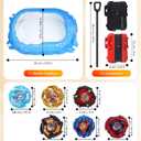 X Stadium Starter Kit - 6 Battle Tops Arena Set with 2 Launchers, Acceleration Track & Protective Roof, Gift for Boys Girls 6+