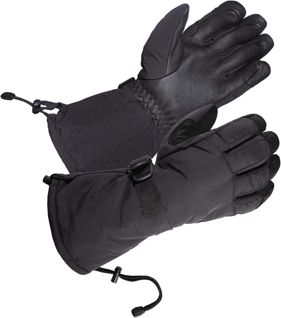 SKYDEER Waterproof and Windproof Genuine Deerskin Leather Ski Gloves with 150G 3M Thinsulate Insulation (SD8648T) (Large, SD8659T)