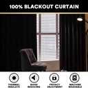PrinceDeco Linen Blackout Curtains 84 Inches Long 100% Blackout Curtains for Bedroom/Living Room Textured Linen Look Curtain Energy Saving with White Liner,Stone Blue, 52x84 Inch (2 Panels)