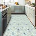 Elffloor Peel and Stick Floor Tile 11.8 in11.8 in Blue Vinyl Flooring Self-Adhesive Waterproof for Kitchen, Bedroom, Living Room, Bathroom,10pcs