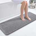 OLANLY Bathroom Rugs 47x17, Extra Soft Absorbent Chenille Bath Rugs, Rubber Backing Quick Dry, Machine Washable Bath Mats for Bathroom Floor, Tub and Shower, Home Decor Accessories, Grey