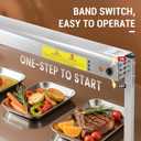 48-Inch Food Heat Lamp Strip, 1350W Commercial Food Warmer Lamp Buffet Warmers Stainless Steel Catering Heat Lamps for Restaurant Parties, Sliver 115V