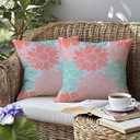 mellicoma Waterproof Outdoor Pillow Covers 18x18 Pack of 2 Colorful Floral Pattern Throw Spring Outdoor Pillows for Garden Funiture Patio Home
