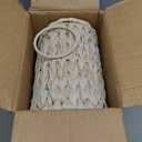 Wicker Trash Can,Bathroom Trash Can,Wicker Waste Basket for Bathroom,Decorative Boho Small Waste Basket for Bedroom,Office,Cream White 2 Gallon