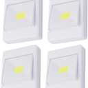 ARTIBETTER 4Pcs Cob Led Cabinet Light, Battery Operated, Stick Anywhere, Soft Eye-Safe Lighting for Closet, Pantry, Stairs, Shed, and Indoor Use (White, No Battery, Random Style)