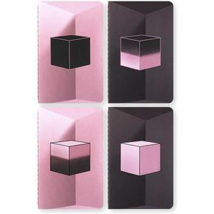 Moleskine x BLACKPINK Limited Edition Cahier Journals, Pocket (3.5" x 5.5") Plain/Blank, Black & Pink, 64 Pages (Set of 4)