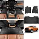 Floor Mats for 2019-2024 Dodge Ram 1500 Crew Cab New Body (Not Fit Classic) 2nd with Rear Under-Seat Storage Box Bucket Seat, All-Weather Floor Liners 1st & 2nd Row Full Set