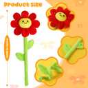 10 Pcs Plush Smile Flower Stuffed Bendable Stems Plush Bouquet Toy Soft Flower 12.6 Inch for Christmas 2026 Mother's Day Girl Girlfriend Wife(Lovely Style)