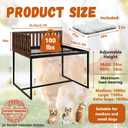 Beside Dog Bed,2 Panels Adjustable Height Dog Bunk Beds,25.5x18Metal Dogs Bed Frame with Cushion,Medium