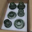 WELLIFE Taper Candle Holders-Candlestick Holders, Green - Set of 6 for Wedding, Party & Table Centerpiece Decor