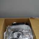 Headlight Assembly with LED DRL Compatible with GMC Sierra 2014-2018 1500 | 2015-2019 2500HD/3500HD Base/Denali/SLE/SLT, Headlamp Replacement with LED DRL, with Bulbs, Chrome Housing White Reflector