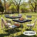 LUSHVIDA 4 Packs Vinyl Card Tablecloth with Flannel Backing 48x48 inch - Waterproof Plastic Picnic Table Cover for Square Folding Table Cloth with Elastic Corners, Black