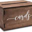 Wooden Wedding Card Box with Slot and Lid | Graduation Card Box for Party 2026 | Grad Gift Money Envelope Holder for Reception, Bridal Shower, Birthday, Retirement | Rustic Keepsake Decorations