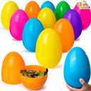 JOYIN 12 Pieces 7" Jumbo Plastic Bright Solid Easter Eggs Assorted Colors for Filling Treats, Easter Theme Party Favor, Easter Eggs Hunt, Basket Stuffers Fillers, Classroom Prize Supplies Toy