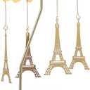 Mobestech Rotating Candle Holder Metal Eiffel Tower Spinning Tealight Holder Rotary Candle Holder Spining Metal Holder for Christmas Valentines Day