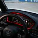 Thenice for 11th Gen Civic Dash Board Trims Instrument Panel Dashboard Cover Compatible with Honda Civic 2022 2023 2024 2025 2026 -Red