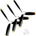 Jenaai 3 Sets RC Plane Propeller 3 Blade Propeller Compatible with F4U 761-8 761-9 761-16 T28 P47 Fighter Remote Control, Radio Controlled Plane with Adapters(400 mm)