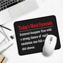 2 x Rectangular Mouse Pad, Today's Work Forecast, Funny Office Gift, Black3, Waterproof, Non-slip, Durable