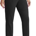 Seamaid Women's Golf Pants with Deep Pockets 7/8 Stretch Athletic Travel Pants for Casual Lounge Black L (Black, L)