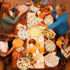 Guzbewu Fall Birthday Party Decorations Tableware,Fall Plates and Napkins Pumpkins Fall Leaves Paper Plates Dinnerware for Autumn Party Supplies Thanksgiving Decorations