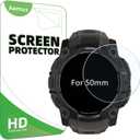 Screen Protector Compatible for Garmin Instinct 3 50mm (3 Pack) GPS Smart Watch Clear Tempered Glass Protective Film