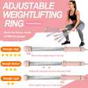Upgrade Portable Ropeless Battle Ropes - Adjustable Weights Cordless Battle Ropes for Home Gym with Training Poster - Battle Rope Sticks Exercise Equipment for Low-Impact Workout, HIIT & Cardio - Pink