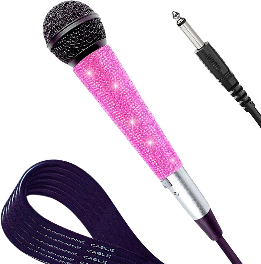 Dynamic Corded Vocal Microphone Handheld with Shine PK Color Handle and 3.5m XLR Cable