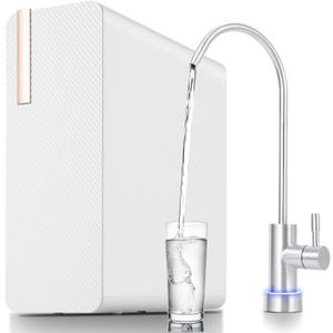 Under-Sink Tankless Reverse Osmosis Water Filter, Reverse Osmosis System, 600 GPD Water Filter, 2:1 Pure to Drain/Under Sink RO System/7 Stage Filtration, Smart Faucet Reminder for Home Office