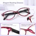 EASY READ 2 Pairs High Magnification Power Reading Glasses for Women,Stylish Lightweight Readers for Women with Spring Hinge (Black/Purple)