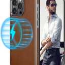 LOHASIC for iPhone 15 Pro Max Case Leather  Soft Magnetic Cover Compatible with MagSafe Accessories, Classic Minimalist Designer i Phone 15 Pro Max Case for Business Men Women, Brown