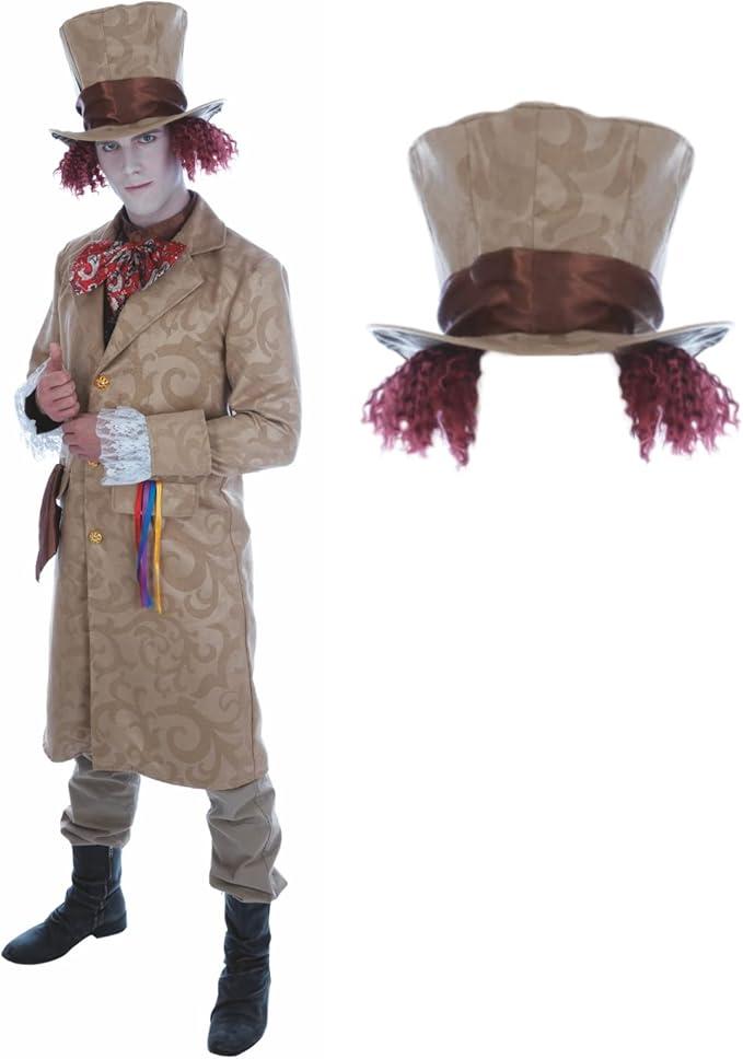 fun shack Hatter Costume Men, Wonderland Hatter Halloween Outfit, Book Character Costume For Adults XL