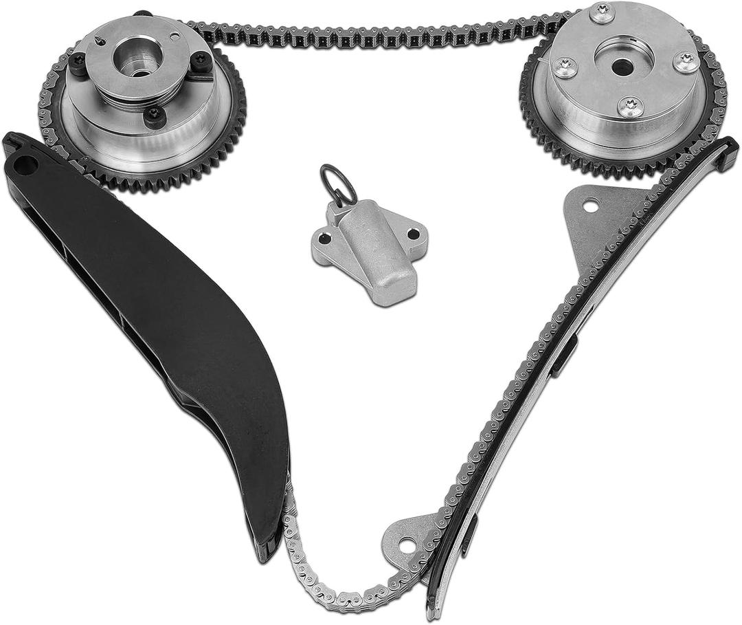 Timing Chain Kit with Intake/Exhaust VVT Gear Compatible with Hyundai Elantra 2011-2014, Kia Soul 2012-2014, 1.8L/2.0L, Includes Guide, Tensioner, Cam Phaser, Replaces# 24350-2E001