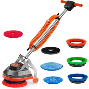 13" Commercial Floor Scrubber Machine, Heavy Duty Floor Buffer and Polisher