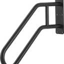 Heavy Duty Black Metal Railing for Outdoor 1-3 Steps, Outside U-Shaped Hand Rails for Seniors, Garage, Front Porch, Garden Steps Rails, Safety Grab Bars for Kids, Pregnant, Elderly or Handicap