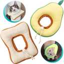 Frienda 2 Pieces Adjustable Cat Cone, Cat Recovery Collar, Kitten Cones After Surgery Pet Neck Strap Elizabethan Donut Toast Neck Cone Collar with Edge for Kitten, M