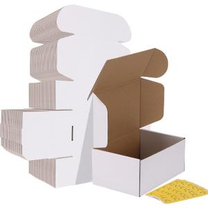 HORLIMER 9x6x4 Shipping Boxes Set of 30, White Corrugated Cardboard Mailer Box for Packing Small Business