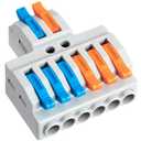 10PCS Lever Wire Connectors, Quick Wiring Cable Connectors, Compact Push-in Conductor Terminal Block (10PCS 2 in 6 Out)