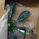 MUMTOP Wind Spinner 51 Inch Peacock Wind Spinner Outdoor Metal with Double Wind Sculpture for Patio, Lawn & Garden Decor (Green)