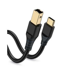 Printer Cable 10ft, Scanner USB C to USB B Cable for Epson, HP, Canon, Midi, Ethernet Print to Computer/Laptop/Pc-USB C MacBook Pro/Air/Mini,iPad Pro or Samsung Galaxy Midi Piano DAC Long Cord, 10Foot