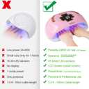 UV LED Nail Lamp for Two Hand, 248W Nail Dryer for Gel Polish, Large Space UV Light for Nails,45 Pcs Lamp Beads and Professional Manicure Phototherapy Lamp with Automatic Sensor(Pink)